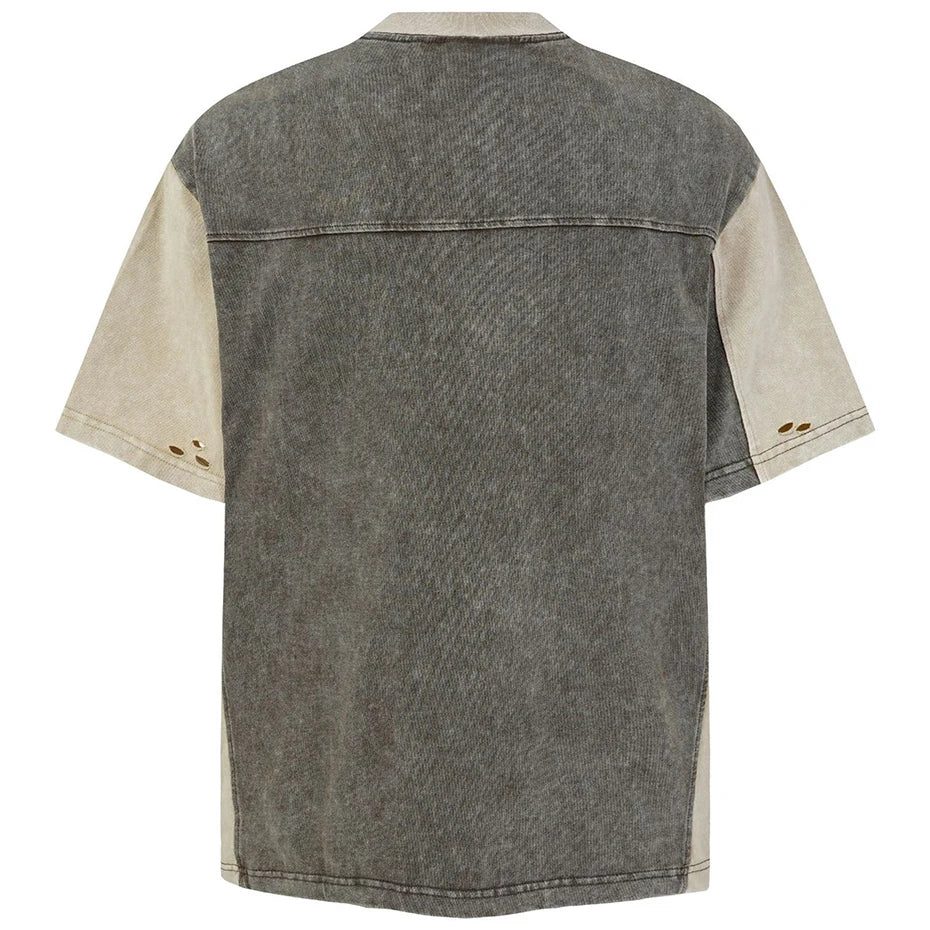Y2K Patchwork Oversized T-Shirt — detail shot