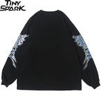 Retro Angel Print Loose T-Shirt — back view