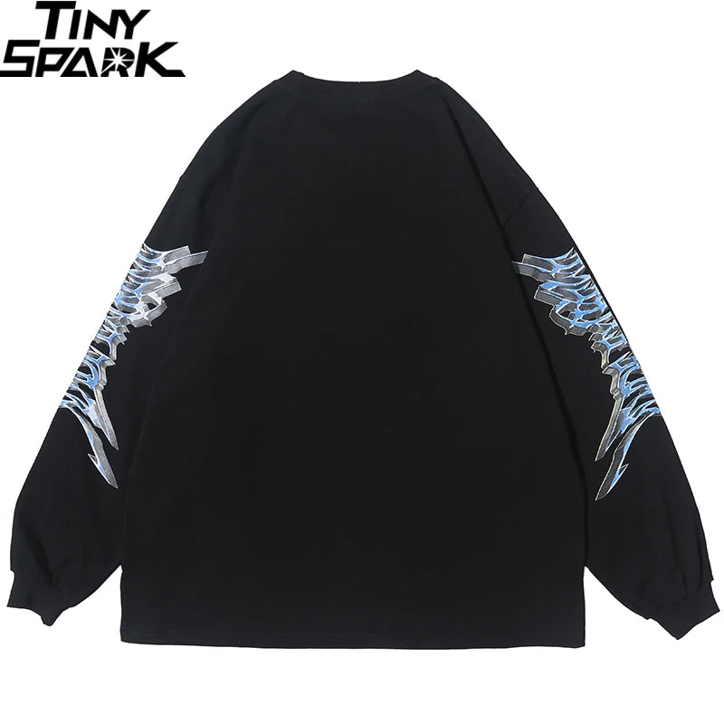 Retro Angel Print Loose T-Shirt — back view