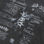 Retro Black Eye Graffiti Washed T-Shirt — front view