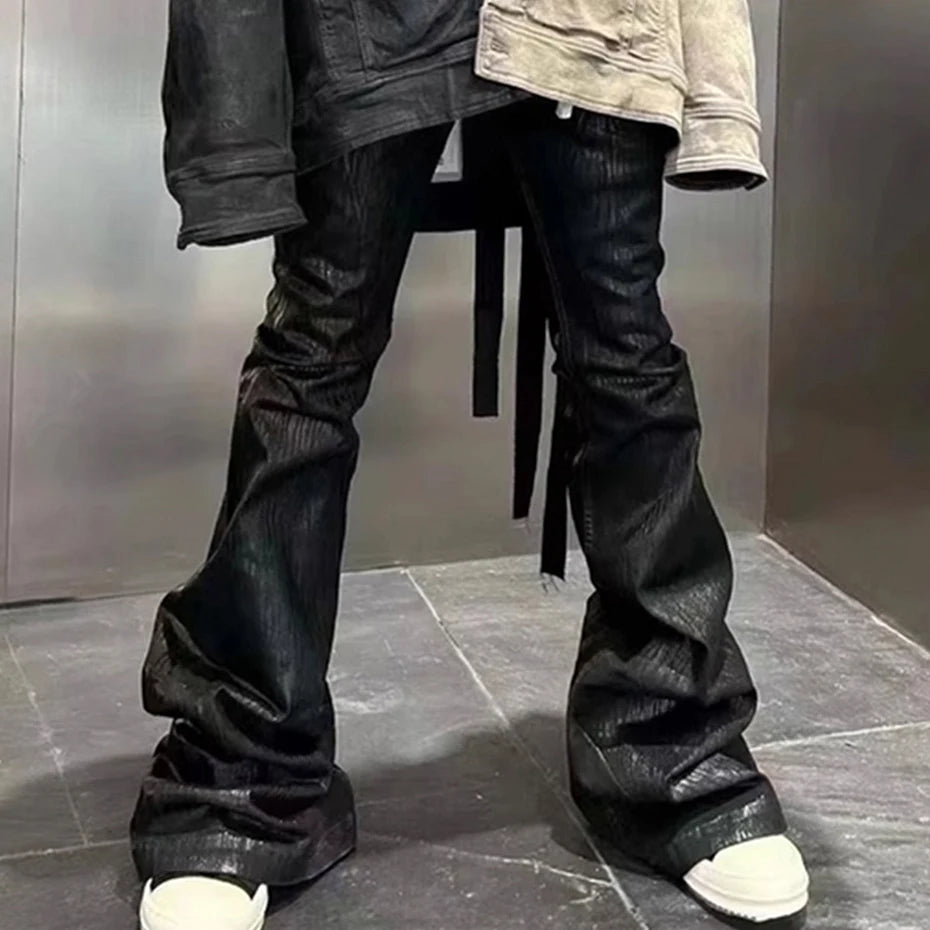 Black Denim Slim Coat — back view