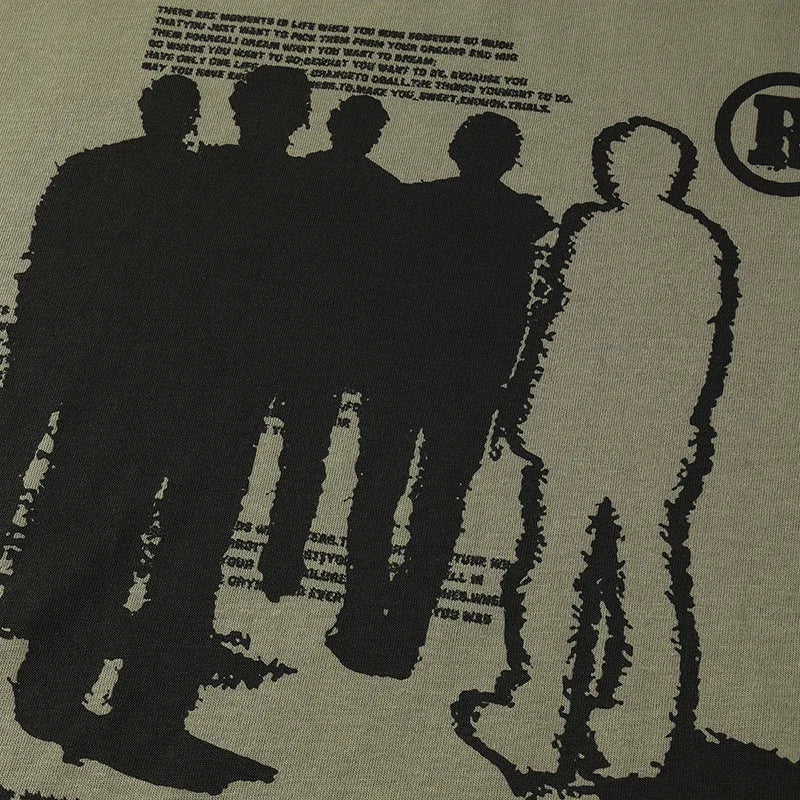 Black Lonely Shadow Graphic T-Shirt — styling shot