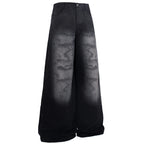 Loose Vintage Black Denim Baggy Jeans — front view