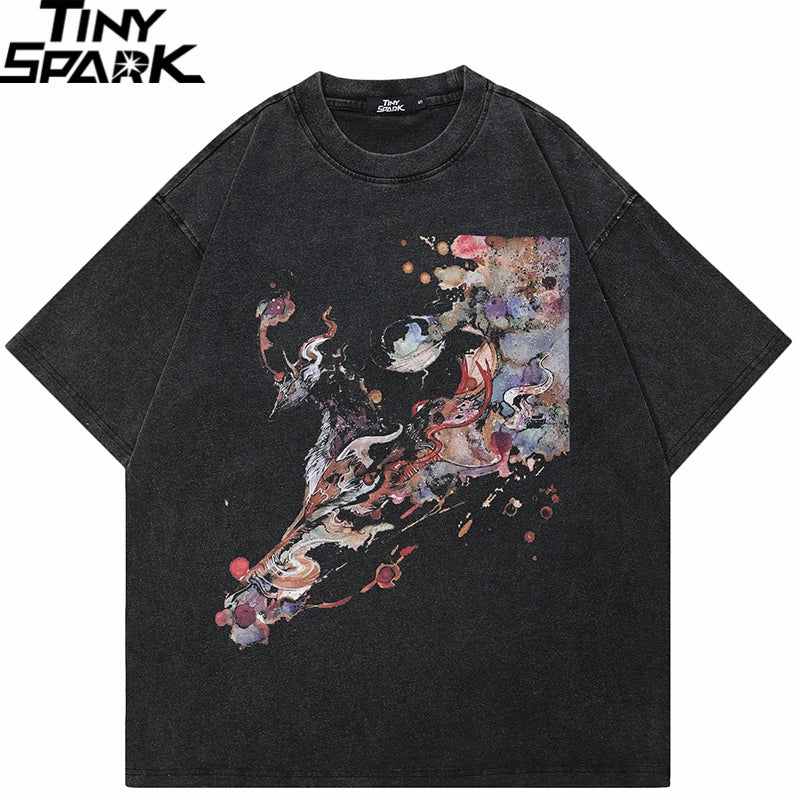 Washed Graphic Print T-Shirt — front view