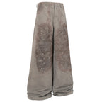 Vintage Pleated Denim Baggy Jeans — front view