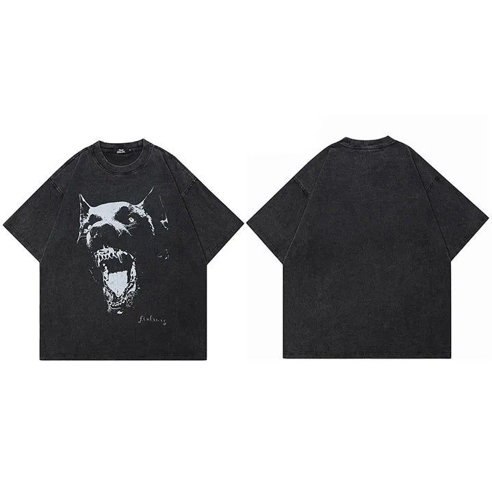 Cotton Retro Black Washed T-Shirt — styling shot