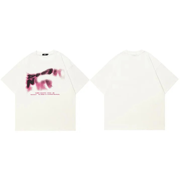 Letter White Graphic T-Shirt — fabric close-up