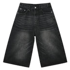 Vintage Wide Leg Denim Shorts — styling shot