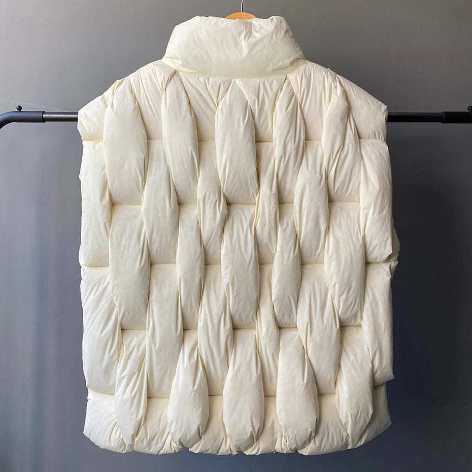 Vests Black Padded Loose Puffer Jacket — detail shot