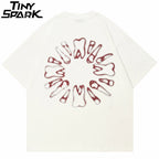Funny White Graphic T-Shirt — back view