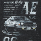 Racing Black Racing Car Graphic Oversized T-Shirt — back view