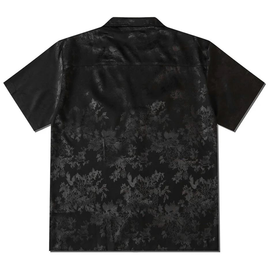 Flower Graphic Loose Shirt — front view