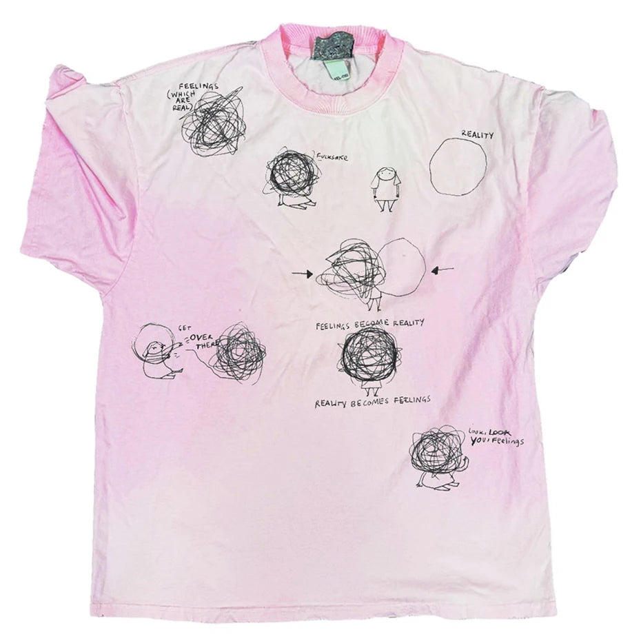 Y2K Tie Dye Graphic Oversized T-Shirt — Style 4 pink