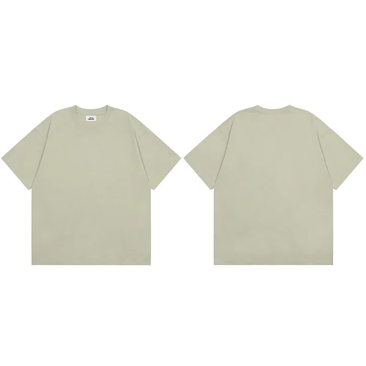 Plain Solid Color Loose T-Shirt — flat lay