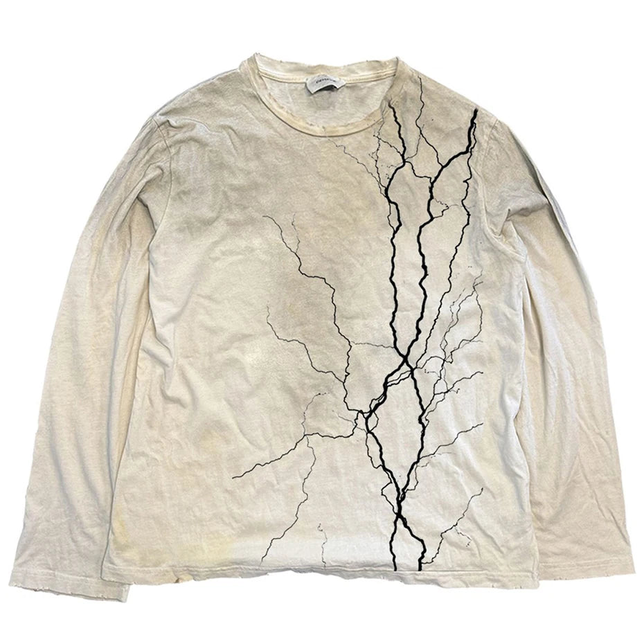 Vintage Lightning Graphic Oversized Long Sleeve Tee — styling shot