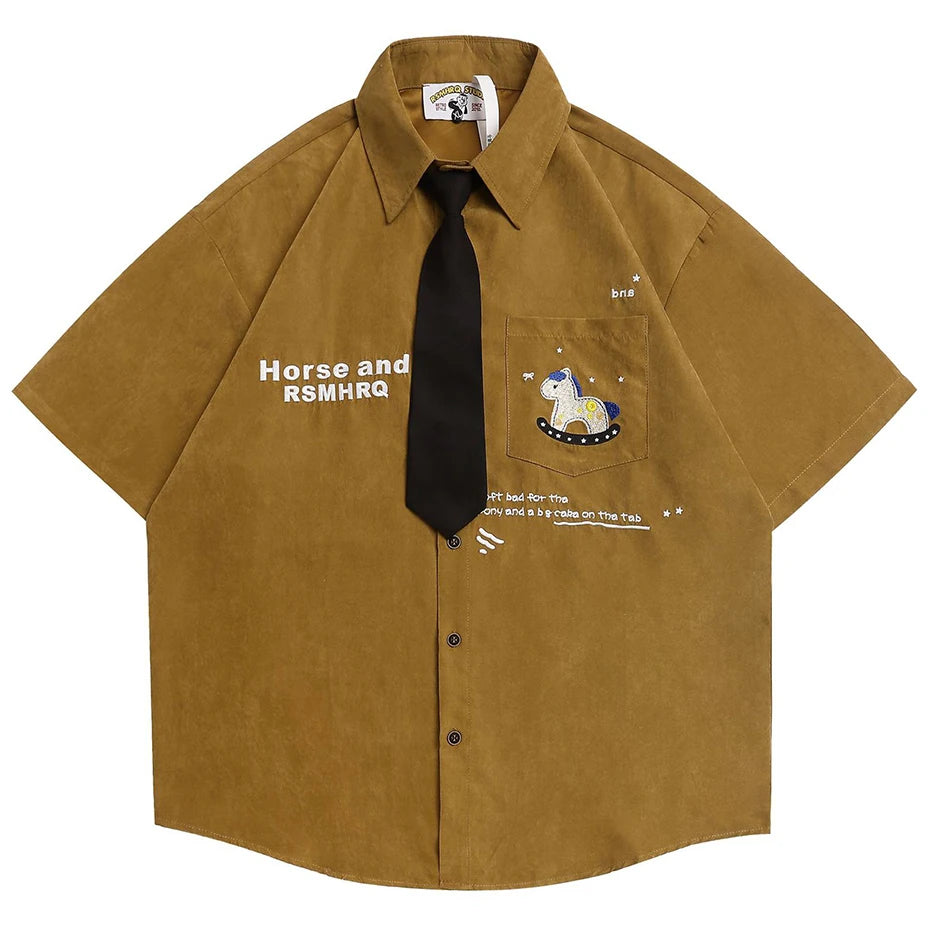 Vintage Cartoon Embroidered Shirt — styling shot