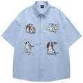Dog Graphic Oversized Shirt — front view
