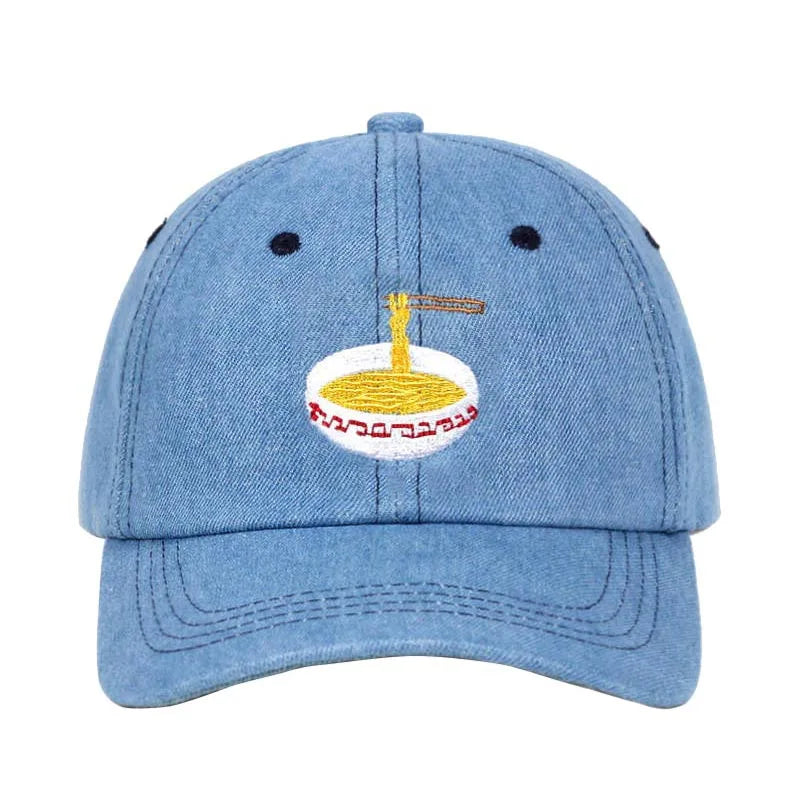 Black Embroidered Hat — fit shot