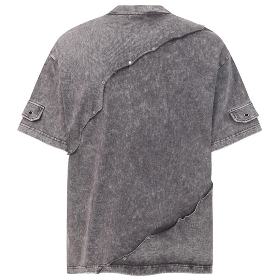 Rivet Vintage Patchwork Oversized T-Shirt — detail shot