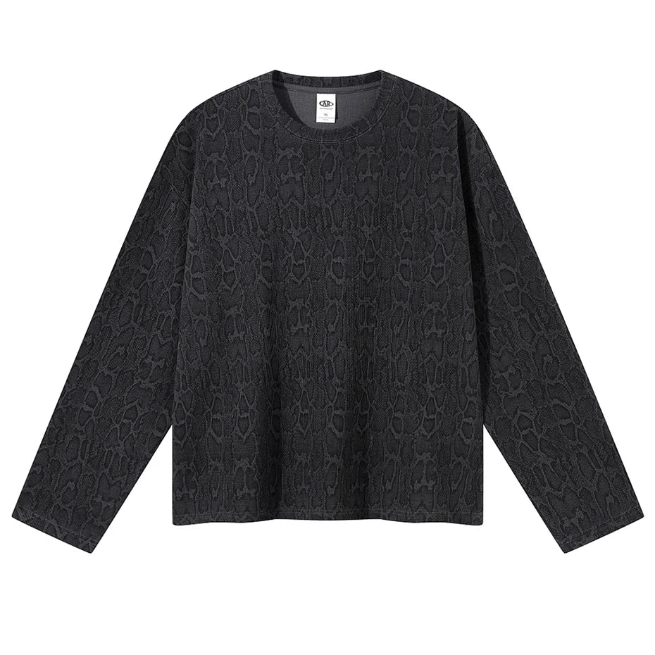 Snake Graphic Oversized Long Sleeve Tee — back view