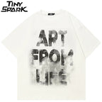 Vintage Beige Graffiti Graphic T-Shirt — front view
