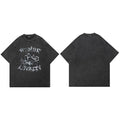Boxing Retro Black Washed T-Shirt — fabric close-up