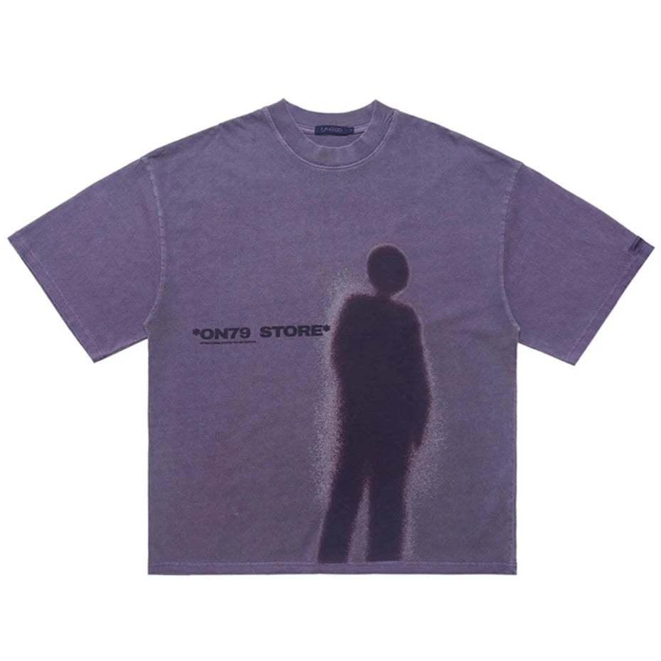 Vintage Shadow Washed Loose T-Shirt — fabric close-up