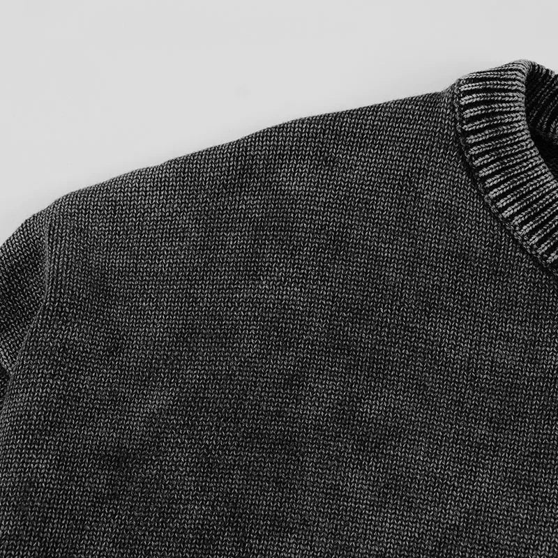 Vintage Black Faded Knit Sweater — detail shot