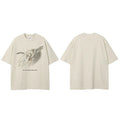 Beige Angel Wings Graphic T-Shirt — fit shot