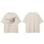 Beige Angel Wings Graphic T-Shirt — fit shot