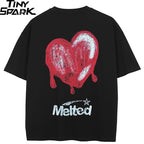 Black Heart Skeleton Faded T-Shirt — back view