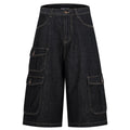 Y2K Car Loose Denim Shorts — fabric close-up