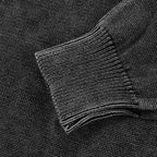 Vintage Black Faded Knit Sweater — fabric close-up