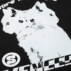 Black Cat Graphic Loose T-Shirt — styling shot