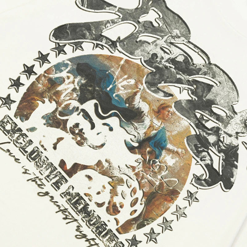 Painting Vintage White Graphic T-Shirt — front view