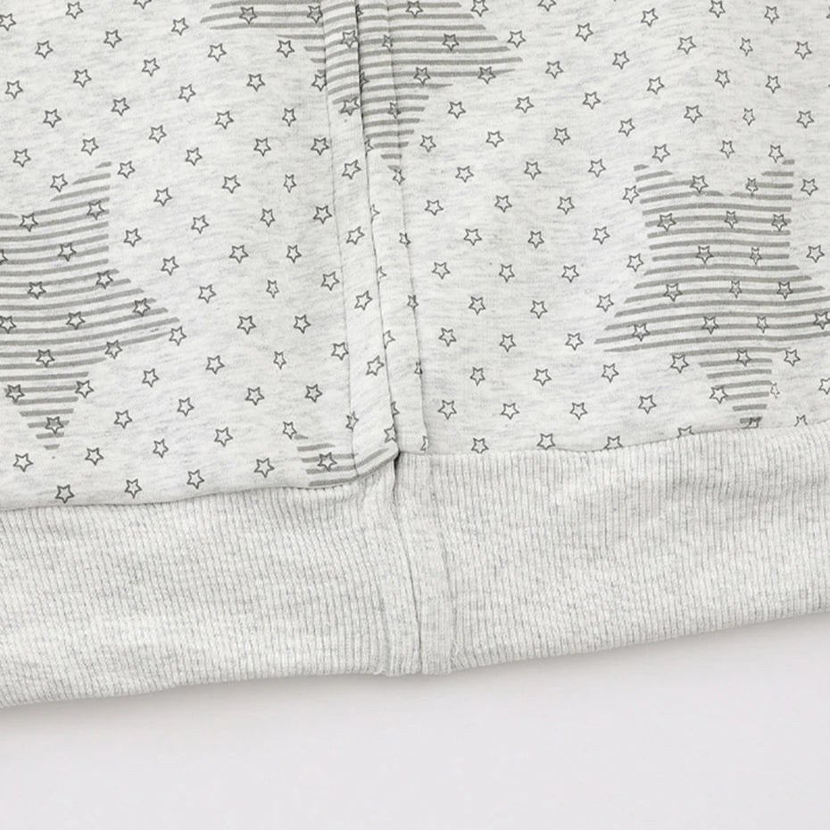 Y2K Skeleton Star Graphic Oversized Hoodie — fit shot