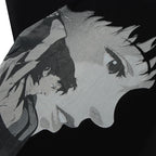 Anime Girl Print Loose T-Shirt — back view
