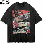 Vintage Anime Cartoon Graphic Oversized T-Shirt — front view