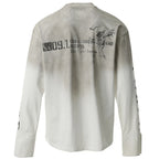 Vintage Black Letter Graphic Oversized Long Sleeve Tee — front view