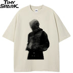 Mask Beige Graphic T-Shirt — front view