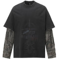 Vintage Camouflage Patchwork Long Sleeve Tee — styling shot