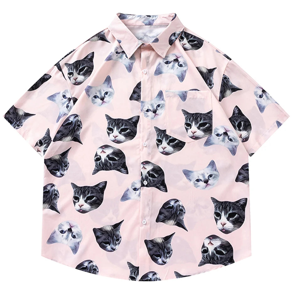 Cat Graphic Oversized Shirt — styling shot
