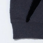 Y2K Graphic Knit Oversized Sweater — fabric close-up