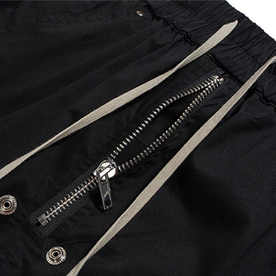 Pockets Black Baggy Cargo Pants — back view