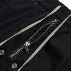 Pockets Black Baggy Cargo Pants — back view