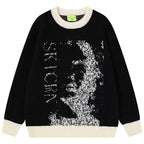 Y2K Vintage Knit Oversized Sweater — styling shot