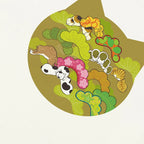 Y2K White Cartoon Cats Graphic T-Shirt — detail shot