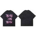 Y2K Pink Graphic Oversized T-Shirt — styling shot