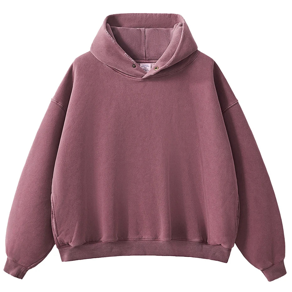 Pullover Vintage Oversized Hoodie — flat lay