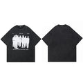Retro Black Shadow Graphic Oversized T-Shirt — styling shot